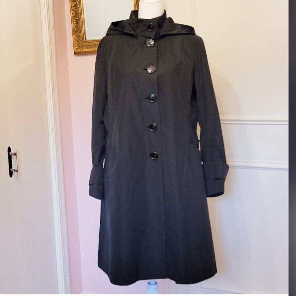 JANE POST black raincoat